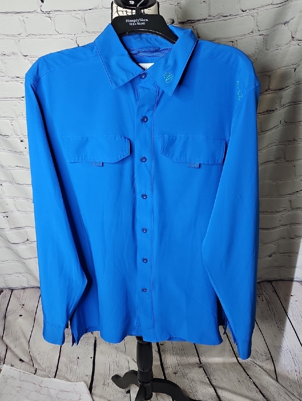 Gillz Mens Long Sleeve Outdoor/Fishing Button Down Shirt Size Medium Blue